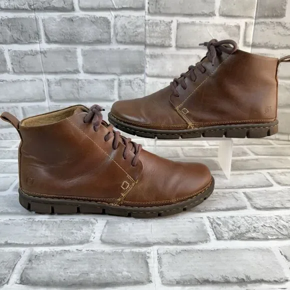 Men’s Brown Leather Born Chukka Lace Up Comfort Boots Shoes Size 11.5 M Born-Lincoln Chukka Boot Brown - Shoemates Footwear & Repair  main image 2